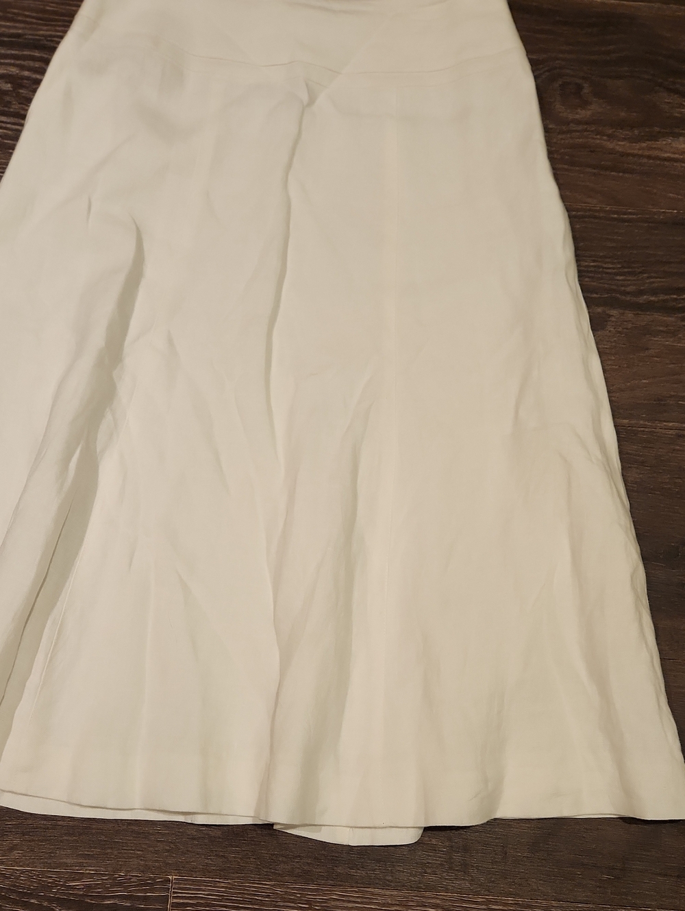 ❤️ TALBOTS VINTAGE IRISH LINEN A-LINE MIDI SKIRT IN WHITE, LATE 90's - EARLY Y2K - Picture 4 of 9